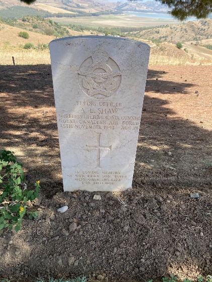 Headstone of Arthur Shaw- Agira Canadian War Cemetery