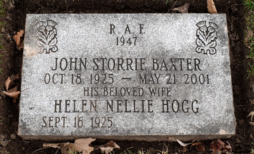 Headstone of John S Baxter